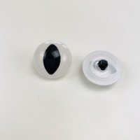 Očko biele 20mm, našívacie - pár